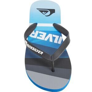 NEW Quiksilver Men Java Slash Logo Flip-Flops Size 12 Blue Sandals New with Tags
